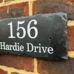 Rustic slate house signs handmade in Kent
