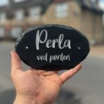 Small Oval Slate House Sign handmade by Snobs Signs in Kent.