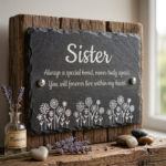 Commemorative memorial wall plaque, crafted from 10mm thick natural slate.
